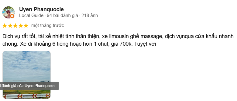 Feedback của khách đi xe MEKO Limousine